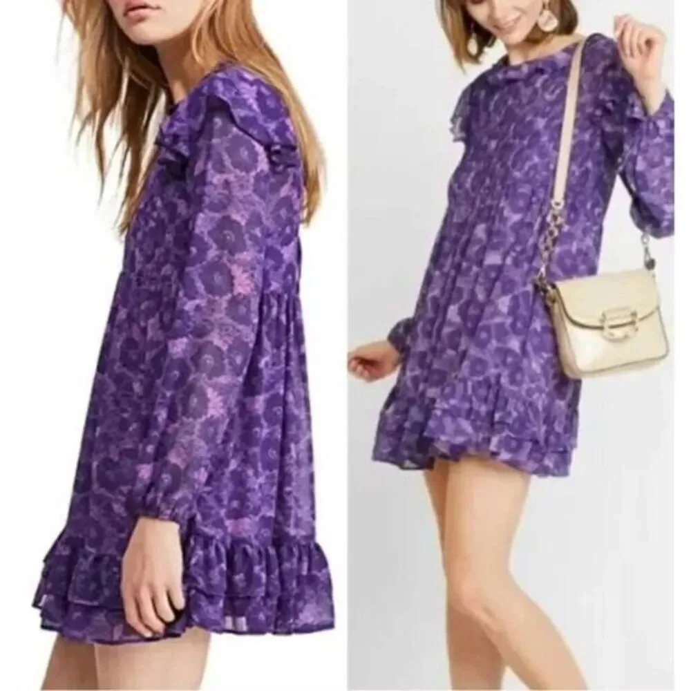 NEW Free People These Dreams‎ purple Mini Dress, XS